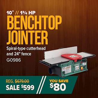 G0986 Benchtop Jointer