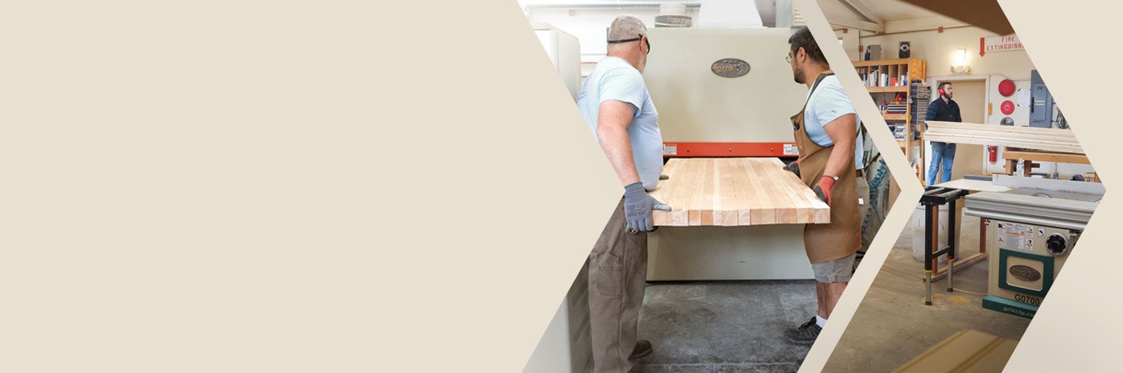 Hero Image with Photos of Businesses Using Grizzly Machines