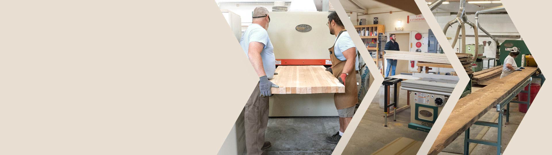 Hero Image with Photos of Businesses Using Grizzly Machines