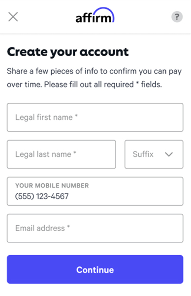 Affirm step 2 - choose how you pay