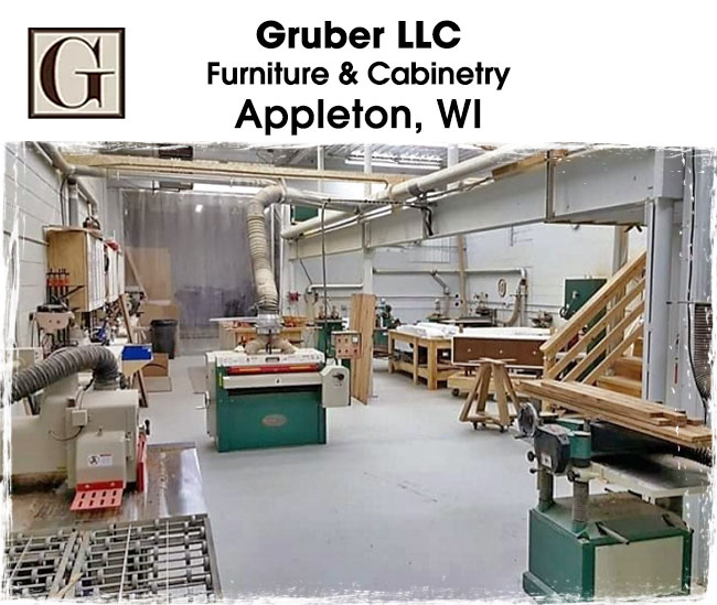 a shot of the Gruber shop full of Grizzly machines in Appleton, Wisconsin