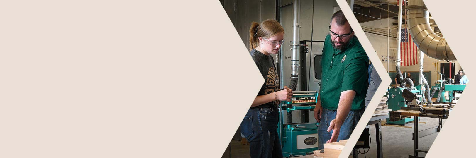 another banner showing photos of students and teachers in our schools program