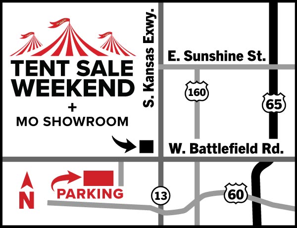 map of 2024 MO tent sale event parking