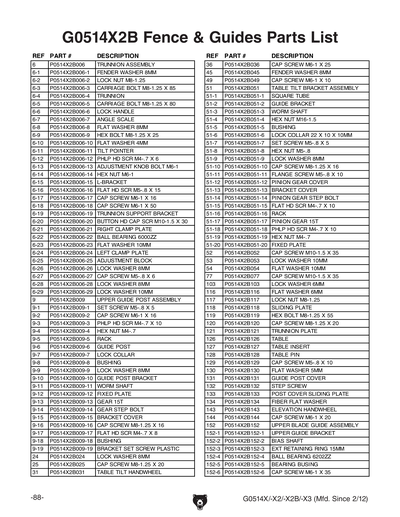 Part Diagram for G0514X2B