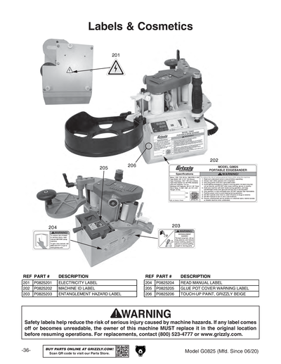 Part Diagram for G0825